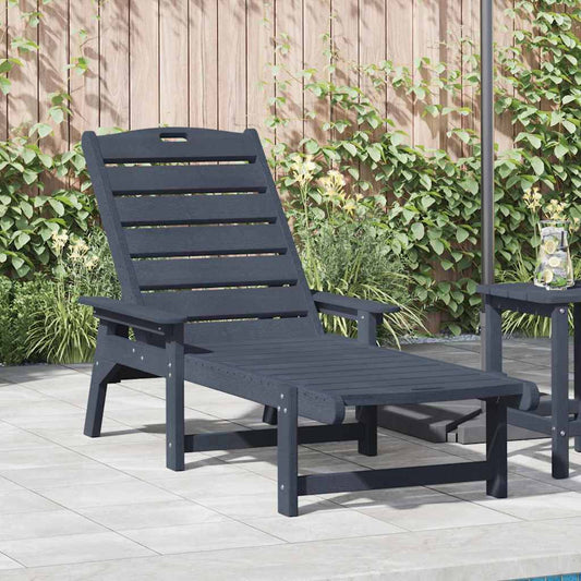 Sun Lounger Navy Blue HDPE