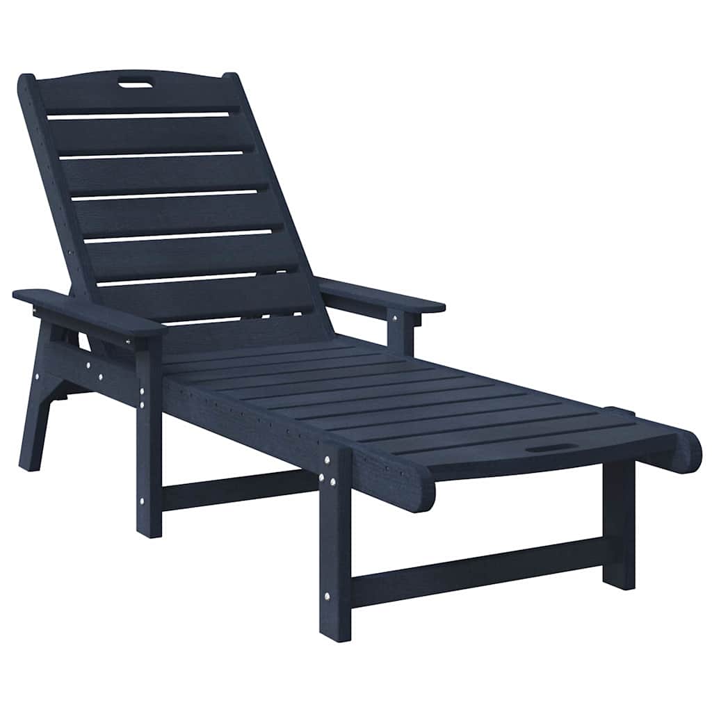 Sun Lounger Navy Blue 195.5 x 53 x 98.5 cm HDPE
