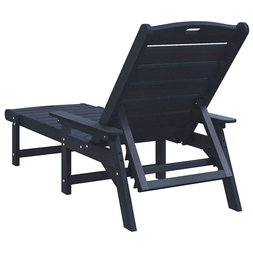 Sun Lounger Navy Blue 195.5 x 53 x 98.5 cm HDPE