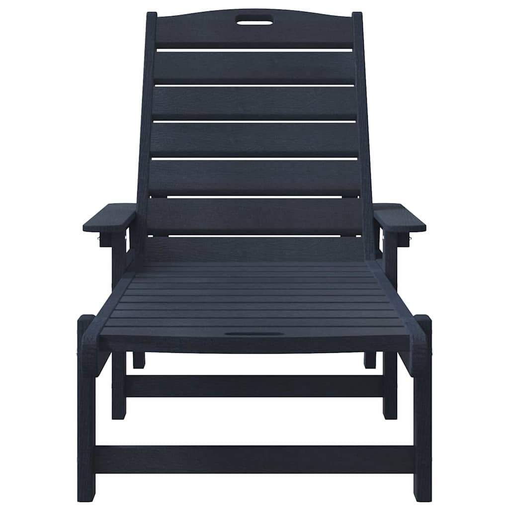 Sun Lounger Navy Blue 195.5 x 53 x 98.5 cm HDPE