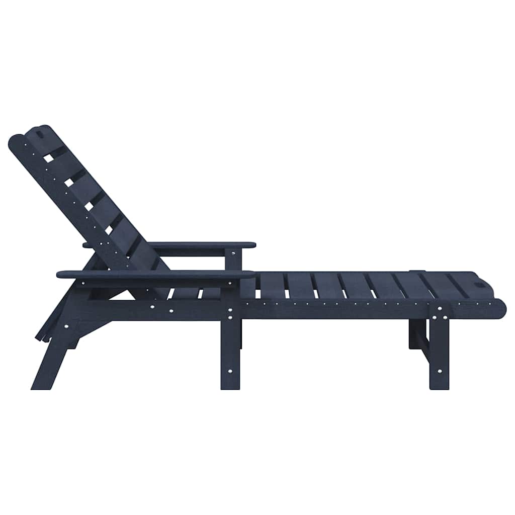 Sun Lounger Navy Blue 195.5 x 53 x 98.5 cm HDPE