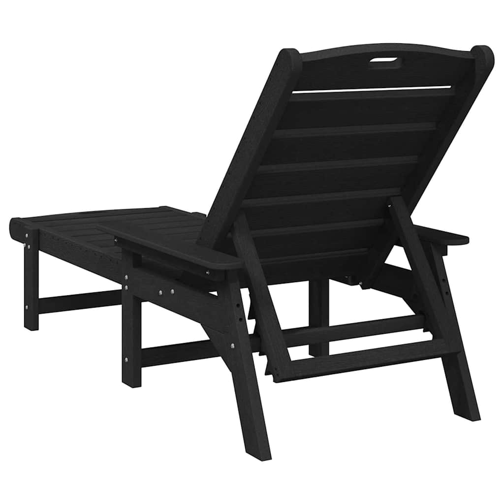 Sun Lounger Black 195.5 x 53 x 98.5 cm HDPE