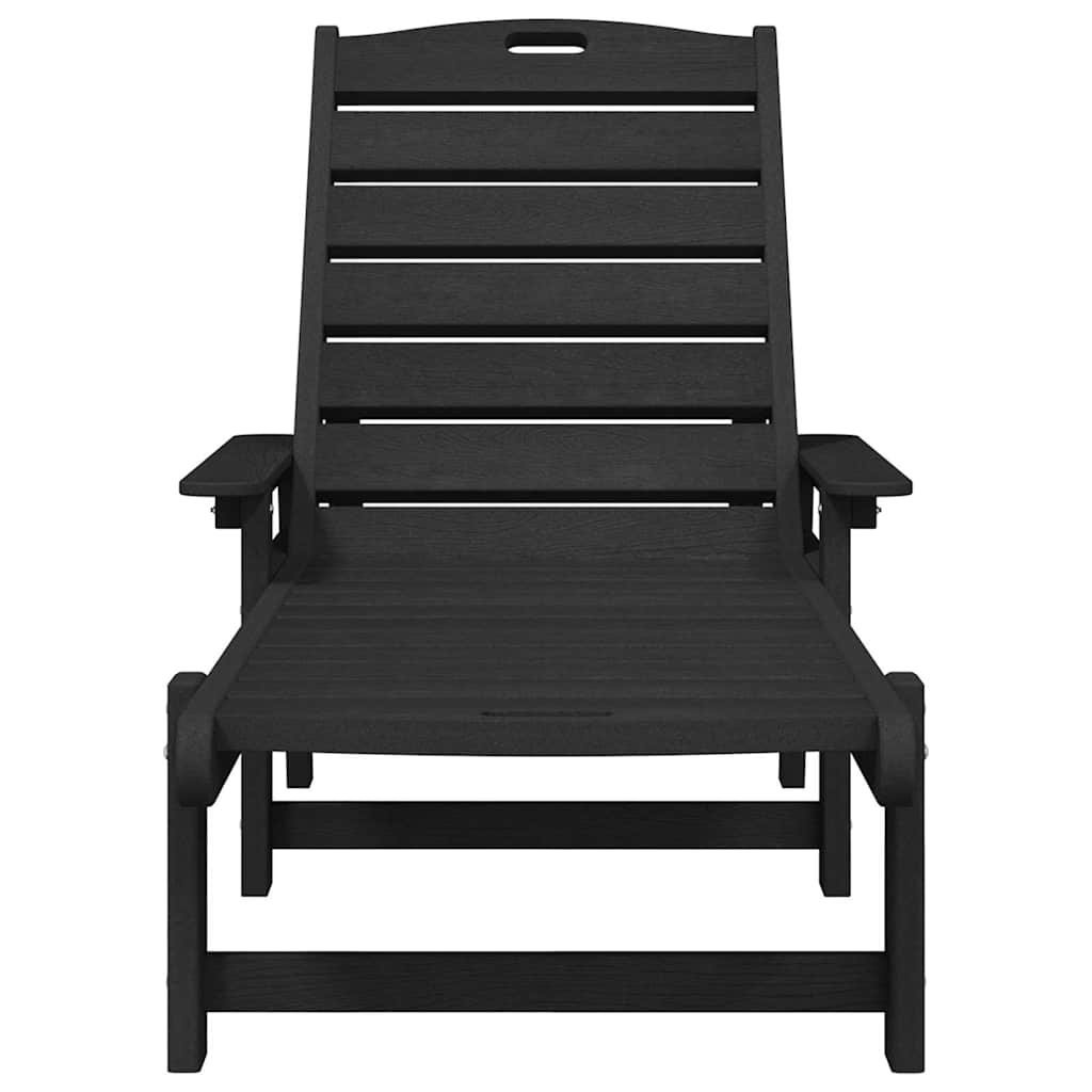 Sun Lounger Black 195.5 x 53 x 98.5 cm HDPE