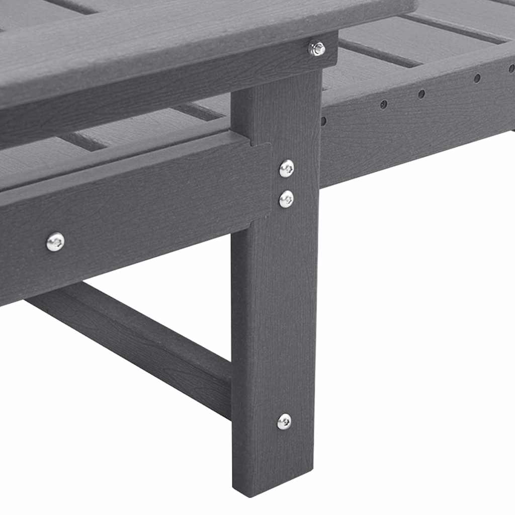 Sun Lounger Light Grey 195.5 x 53 x 98.5 cm HDPE