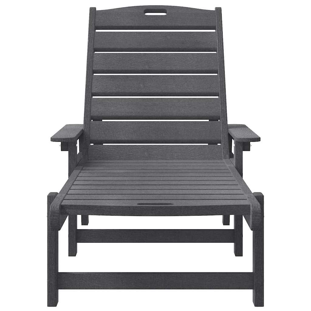 Sun Lounger Light Grey 195.5 x 53 x 98.5 cm HDPE