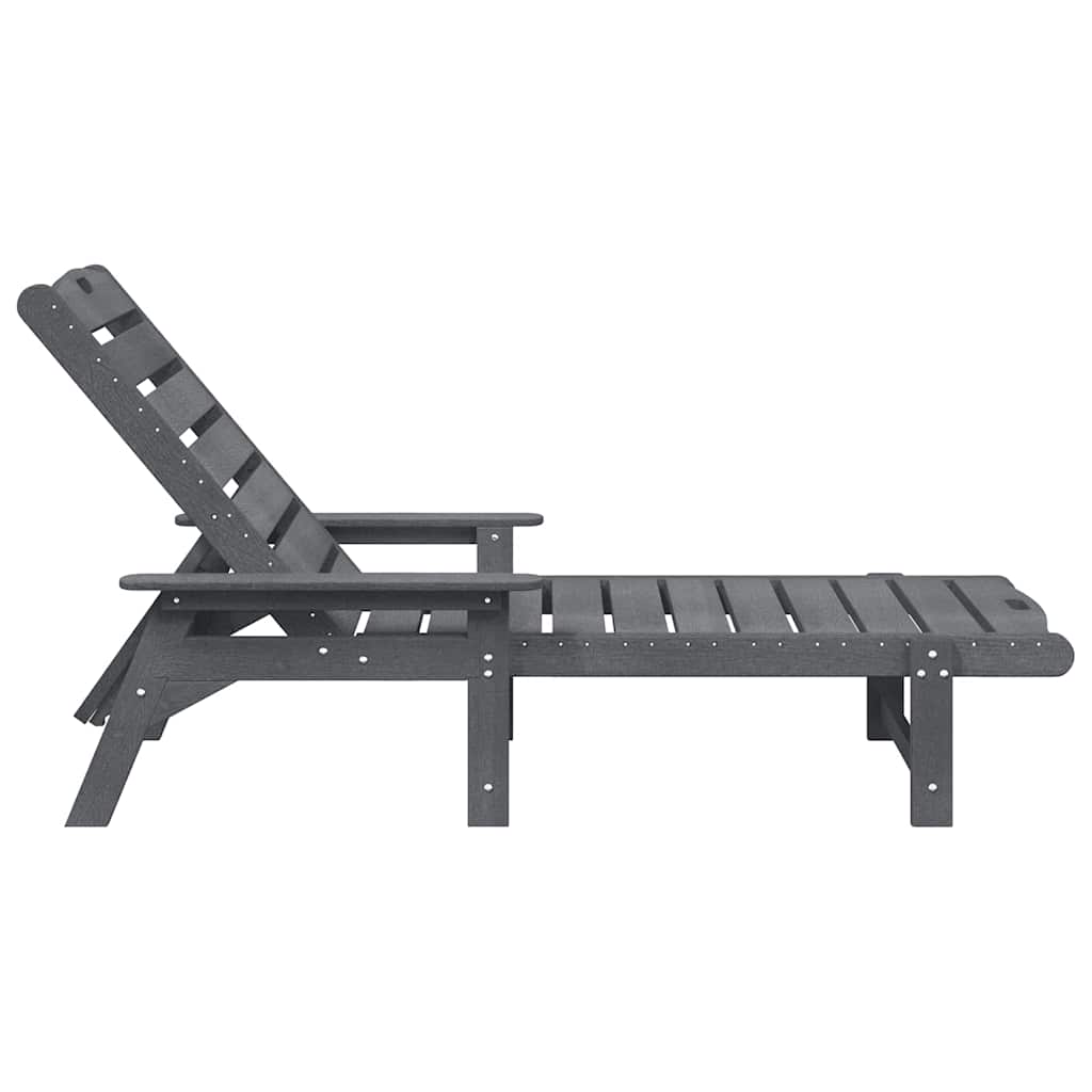 Sun Lounger Light Grey 195.5 x 53 x 98.5 cm HDPE
