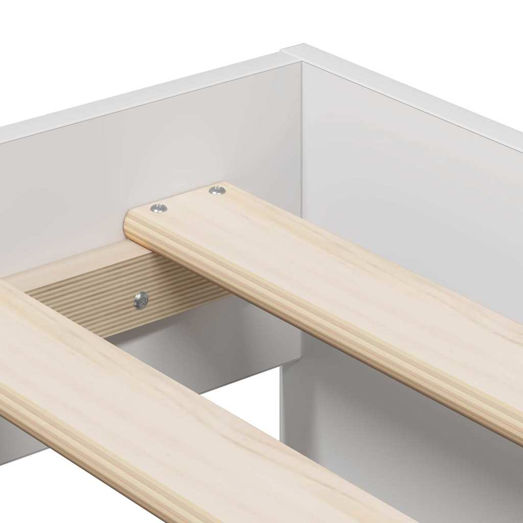 Bed Frame with Drawer White 90 x 200 cm Engineered Wood