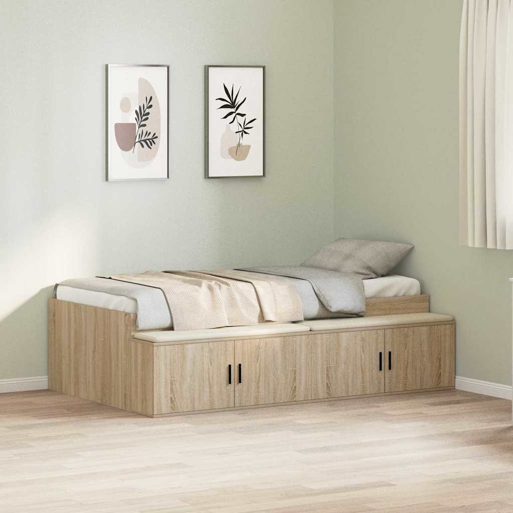 Bed Frame with Drawer Sonoma Oak 90 x 200 cm Engineered Wood