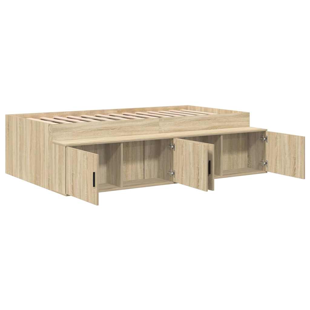 Bed Frame with Drawer Sonoma Oak 90 x 200 cm Engineered Wood
