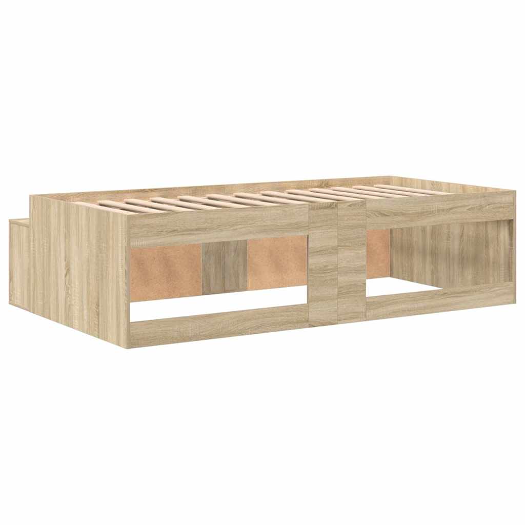 Bed Frame with Drawer Sonoma Oak 90 x 200 cm Engineered Wood