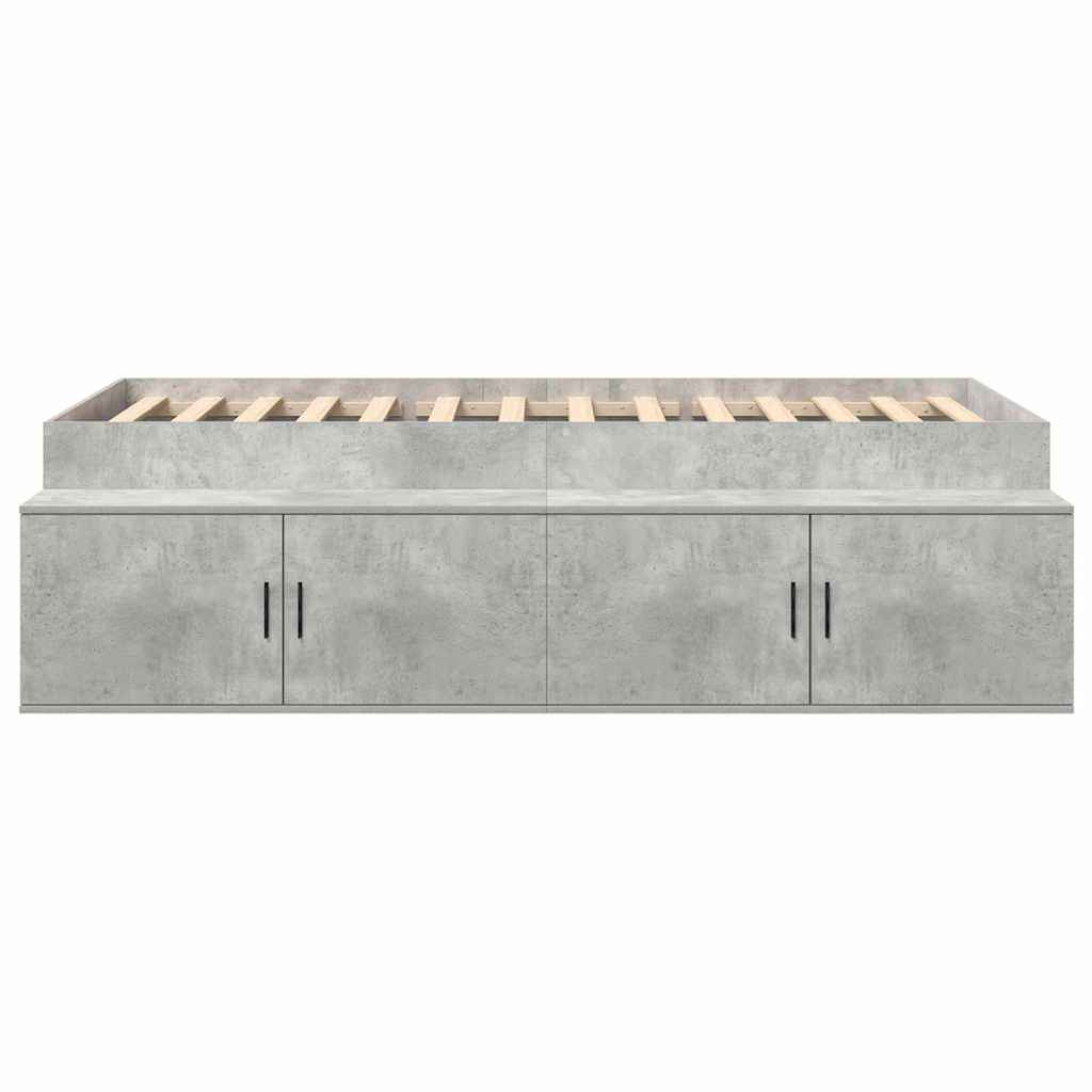 Bed Frame with Drawer Concrete Grey 90 x 200 cm Engineered Wood
