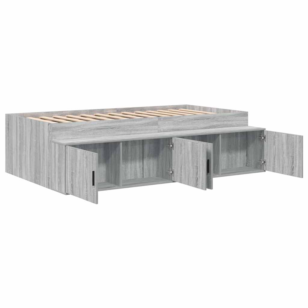 Bed Frame with Drawer Grey Sonoma 90 x 200 cm Engineered Wood