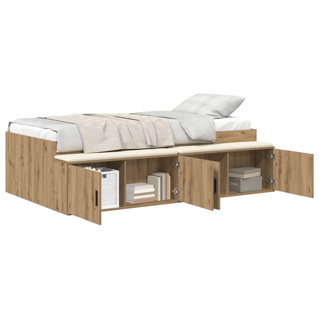 Bed Frame with Drawer Artisan Oak 90 x 200 cm Engineered Wood