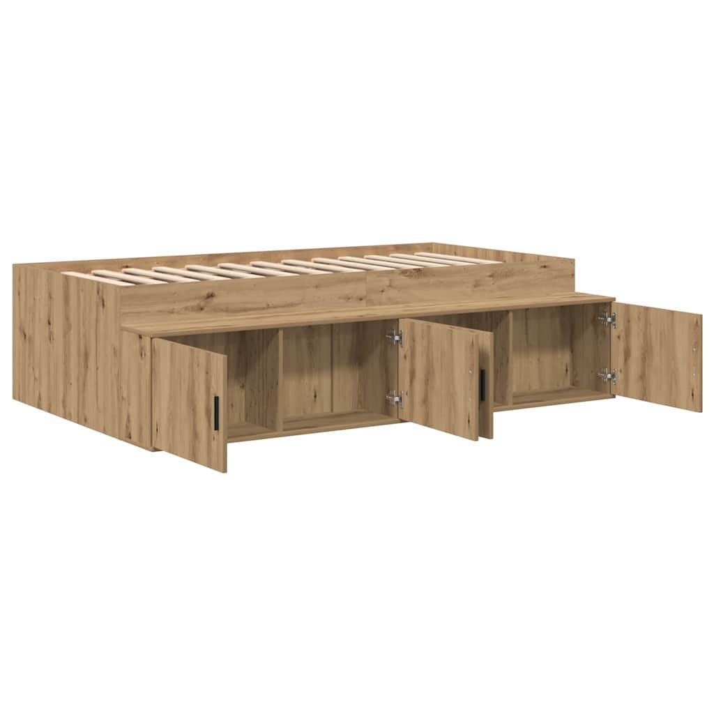 Bed Frame with Drawer Artisan Oak 90 x 200 cm Engineered Wood