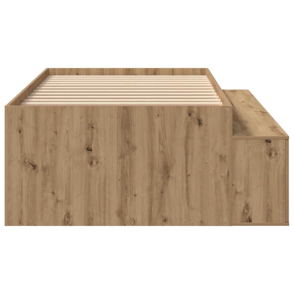 Bed Frame with Drawer Artisan Oak 90 x 200 cm Engineered Wood