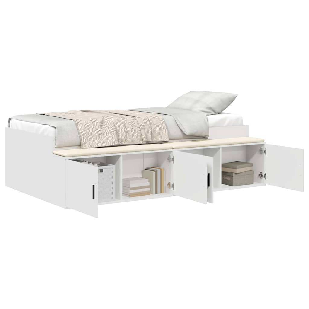 Bed Frame with Drawer White 80 x 200 cm Engineered Wood