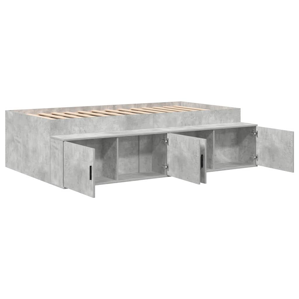 Bed Frame with Drawer Concrete Grey 80 x 200 cm Engineered Wood
