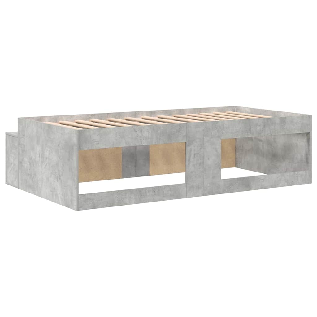 Bed Frame with Drawer Concrete Grey 80 x 200 cm Engineered Wood