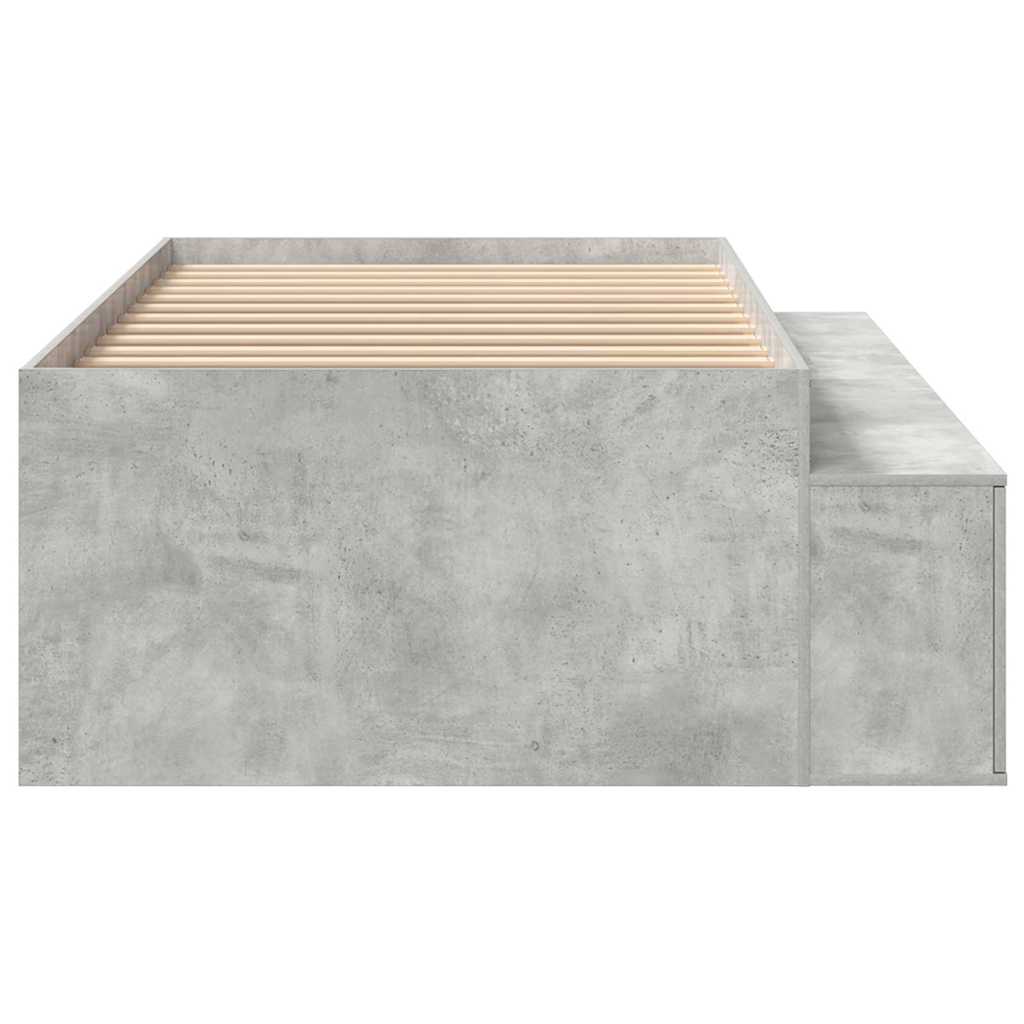 Bed Frame with Drawer Concrete Grey 80 x 200 cm Engineered Wood