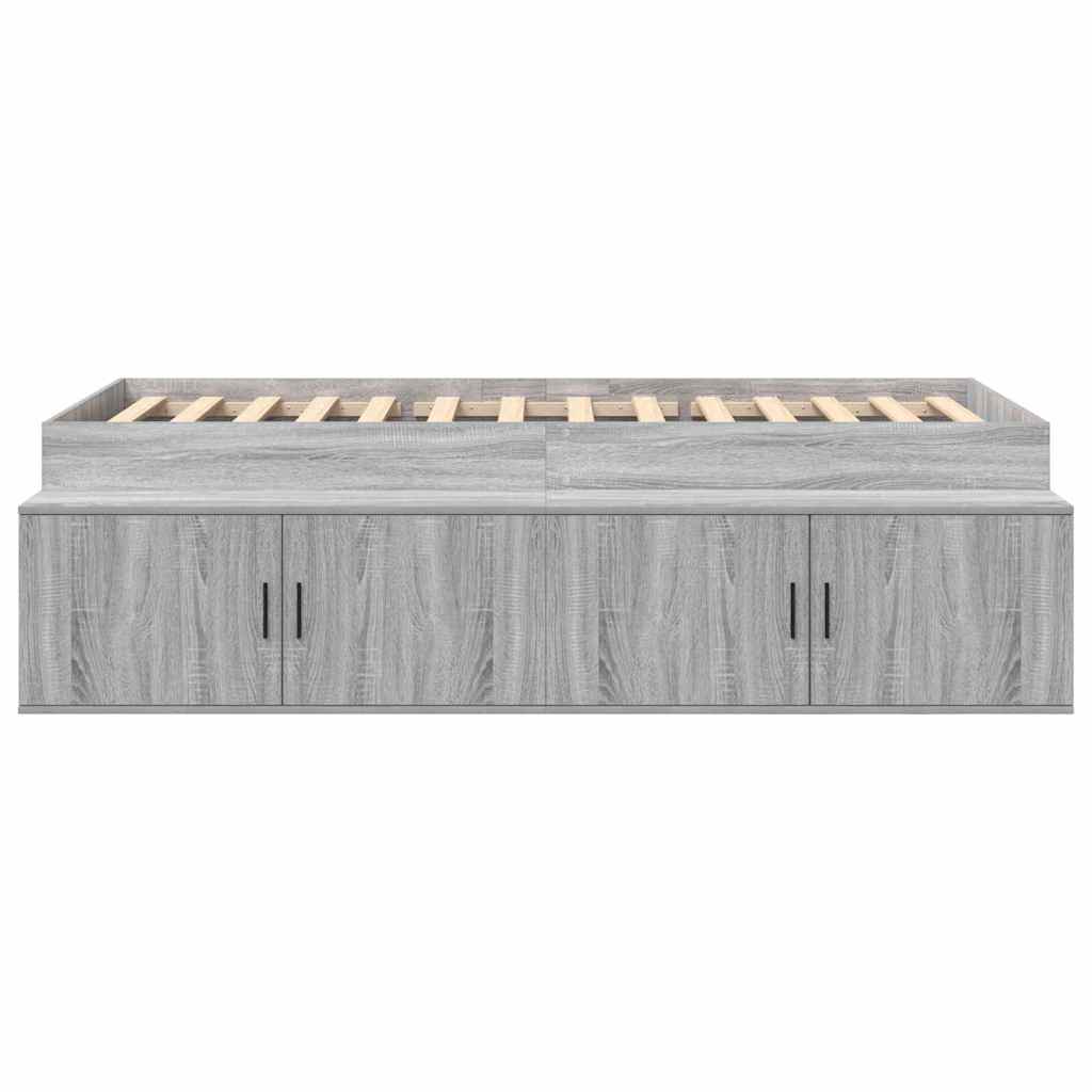 Bed Frame with Drawer Grey Sonoma 80 x 200 cm Engineered Wood