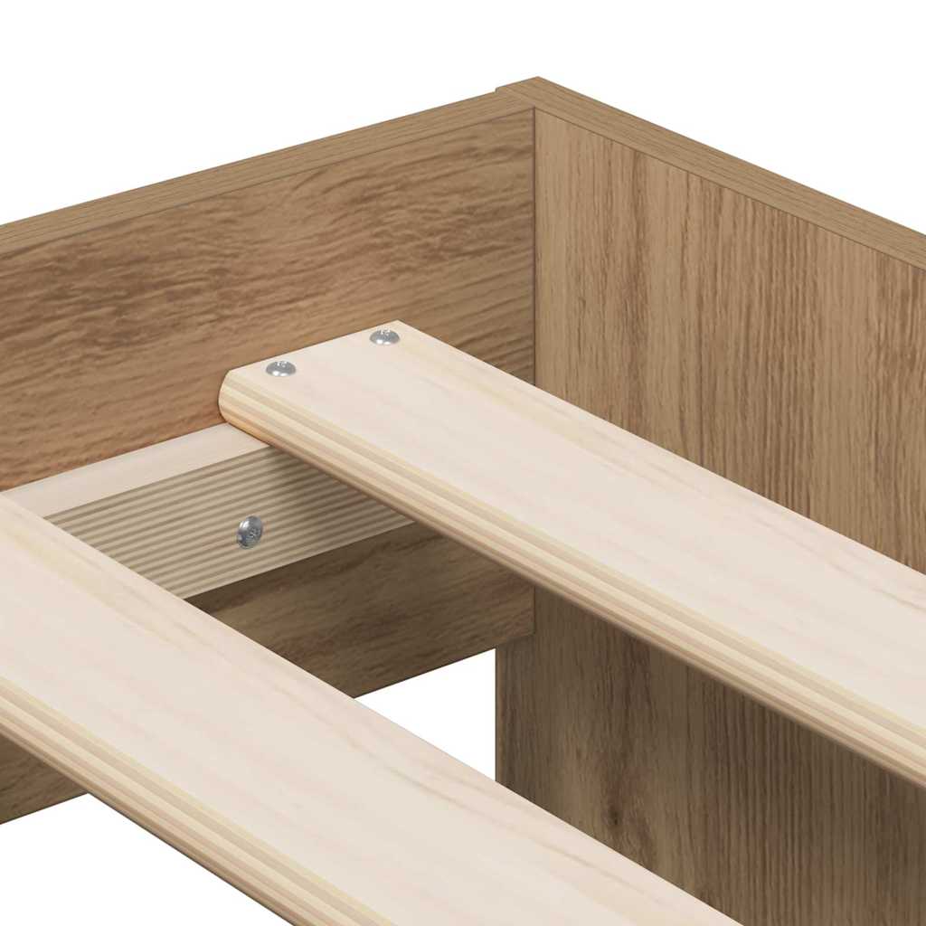 Bed Frame with Drawer Artisan Oak 80 x 200 cm Engineered Wood