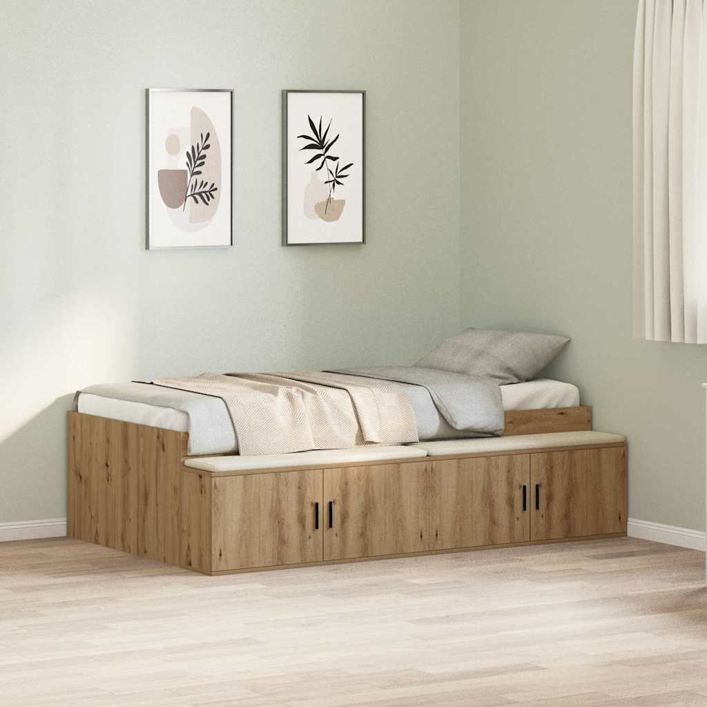 Bed Frame with Drawer Artisan Oak 90 x 190 cm Engineered Wood