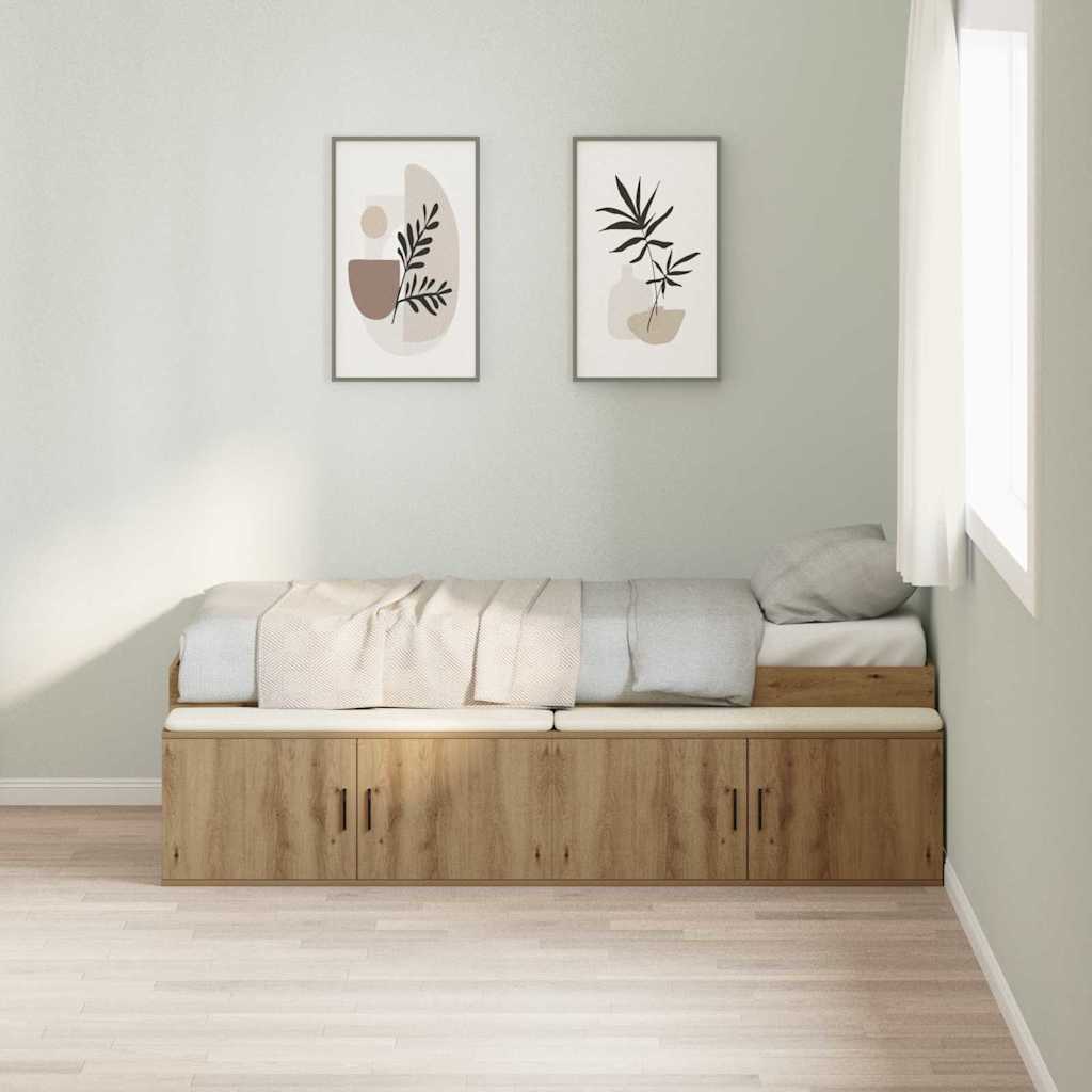 Bed Frame with Drawer Artisan Oak 90 x 190 cm Engineered Wood