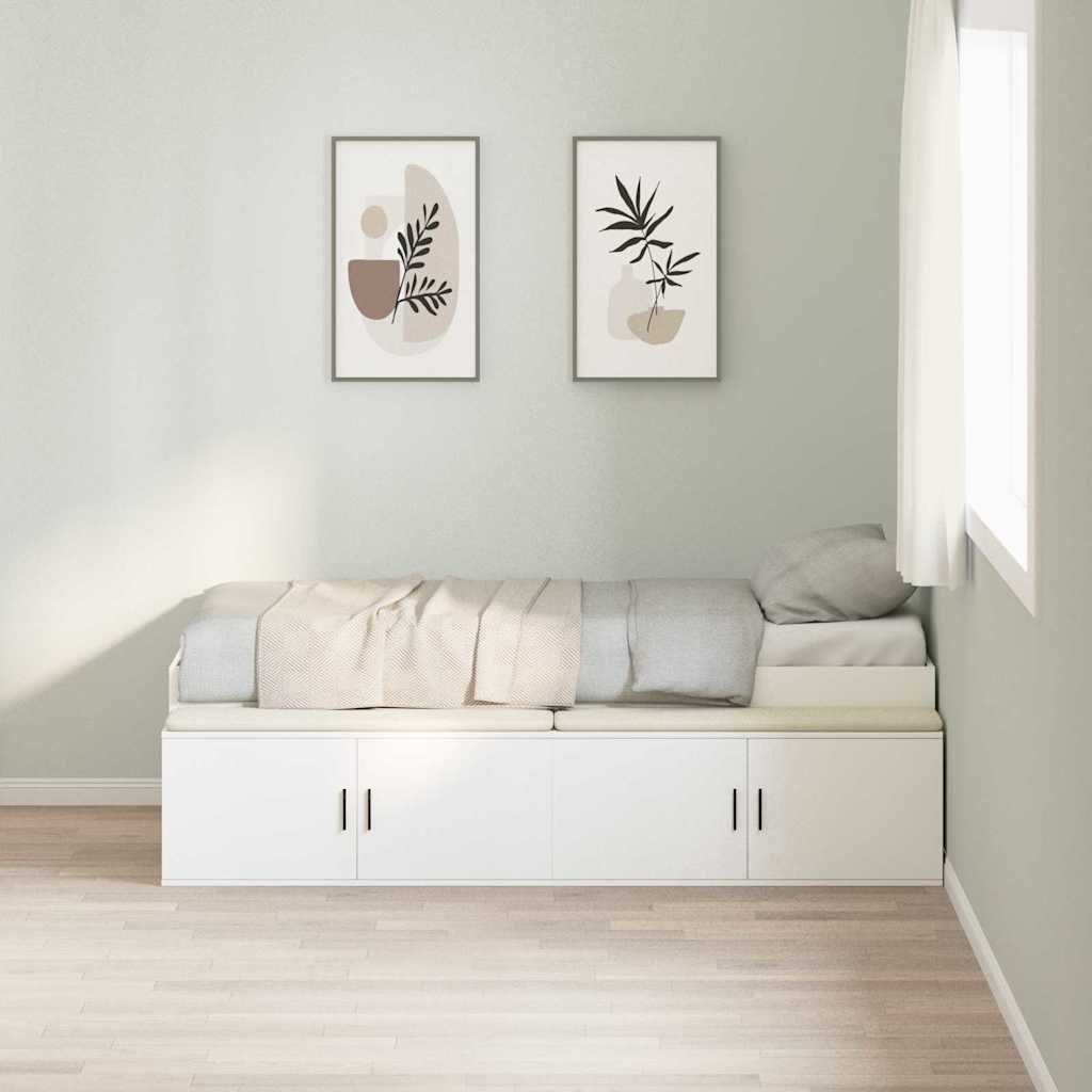 Bed Frame with Drawer White 70 x 190 cm Engineered Wood