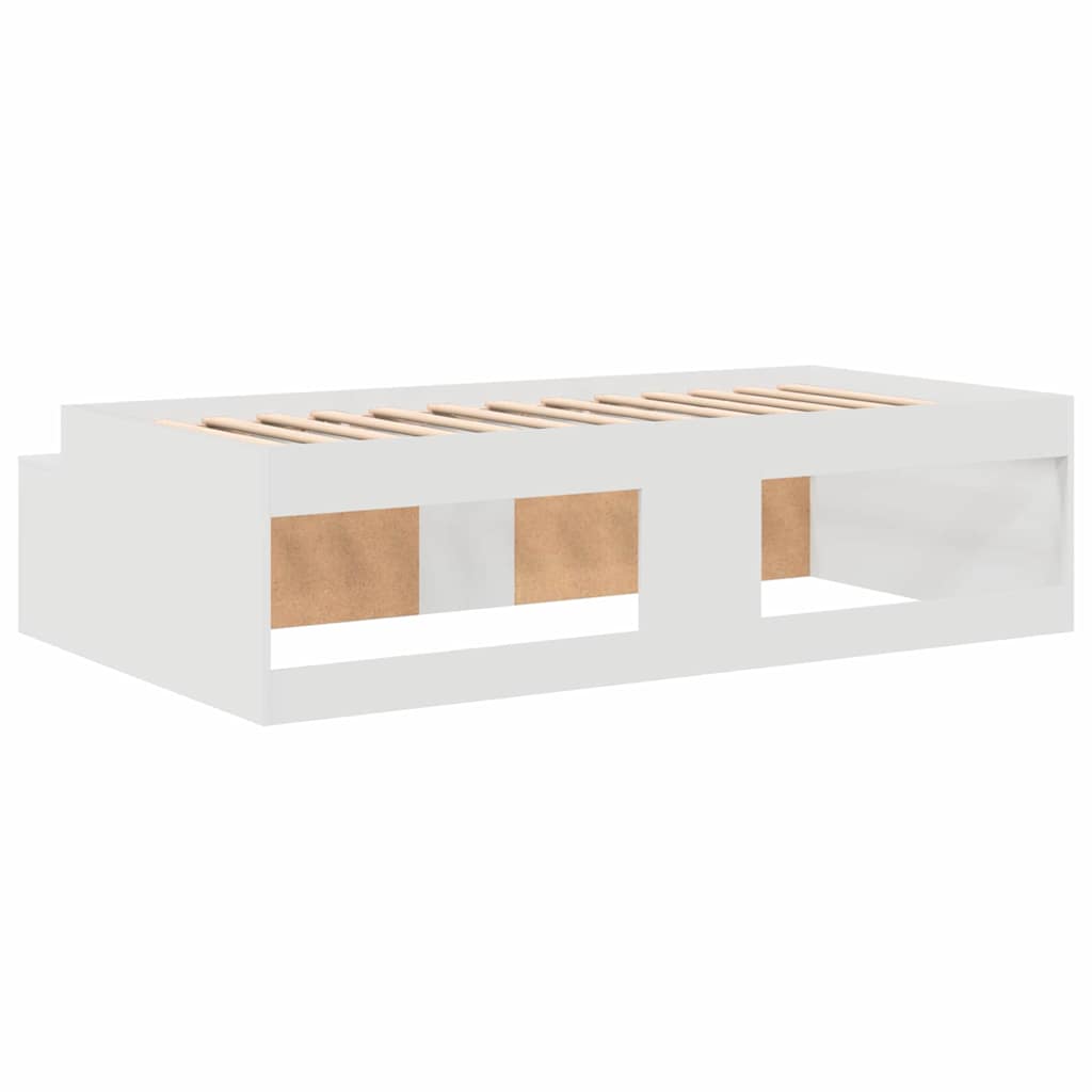 Bed Frame with Drawer White 70 x 190 cm Engineered Wood