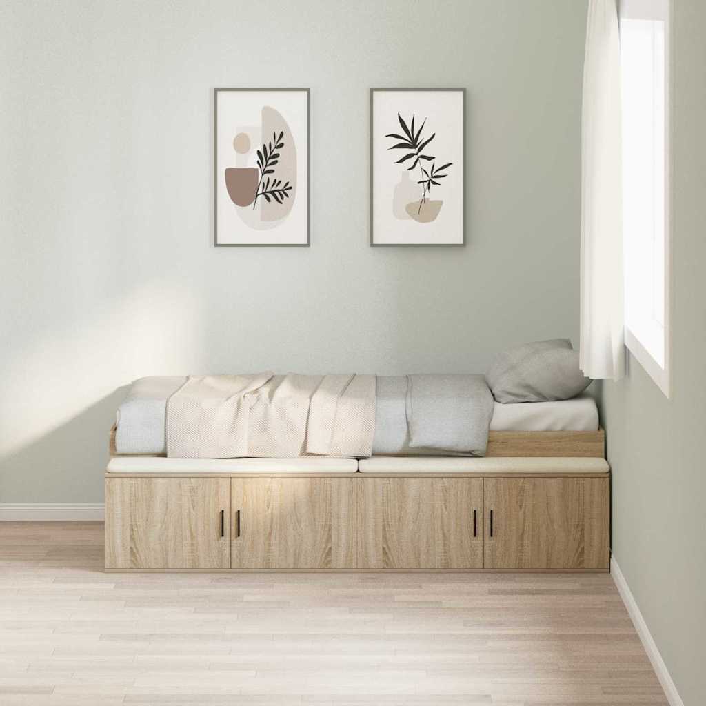 Bed Frame with Drawer Sonoma Oak 70 x 190 cm Engineered Wood