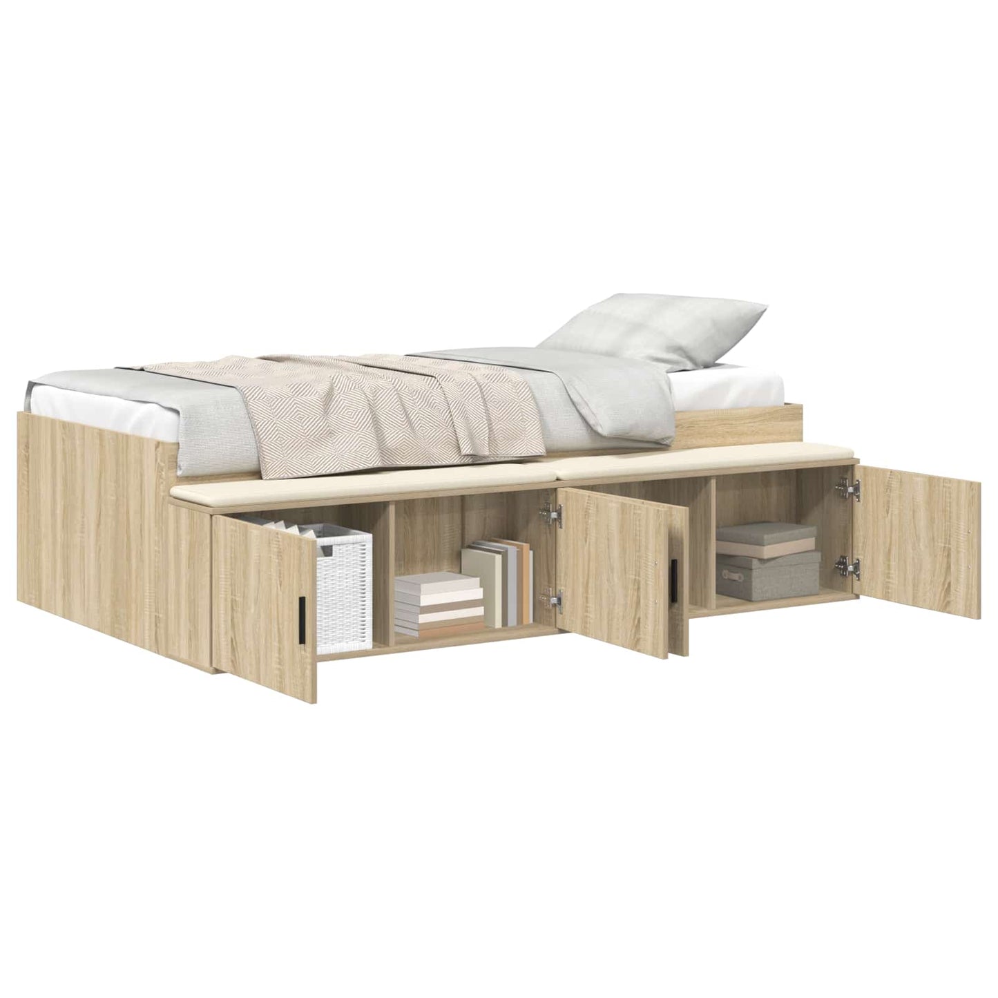 Bed Frame with Drawer Sonoma Oak 70 x 190 cm Engineered Wood