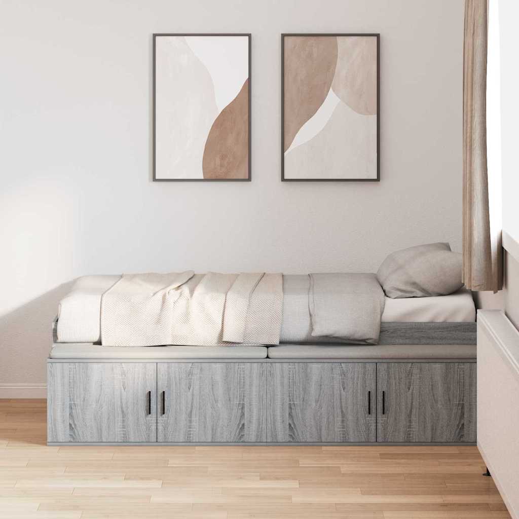 Bed Frame with Drawer Grey Sonoma 70 x 190 cm Engineered Wood