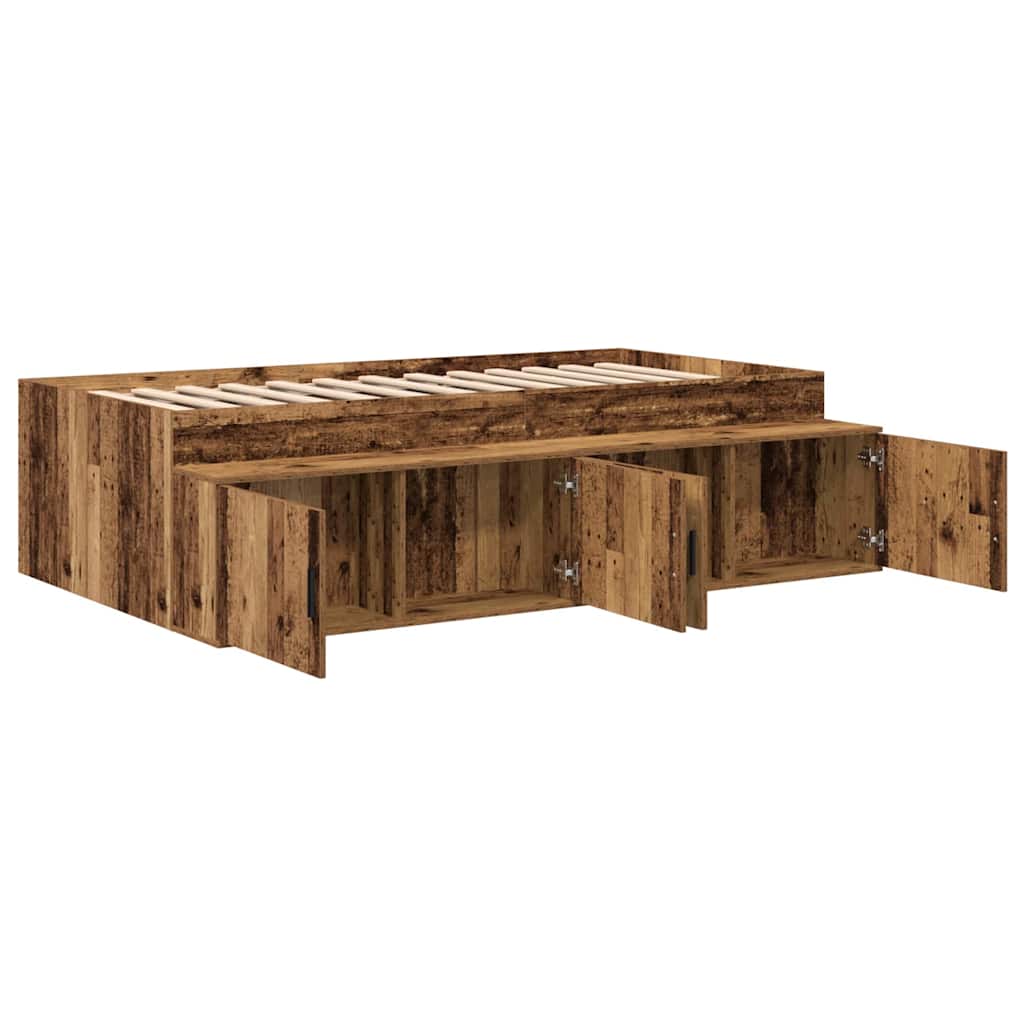 Bed Frame with Drawer Old Wood 70 x 190 cm Engineered Wood