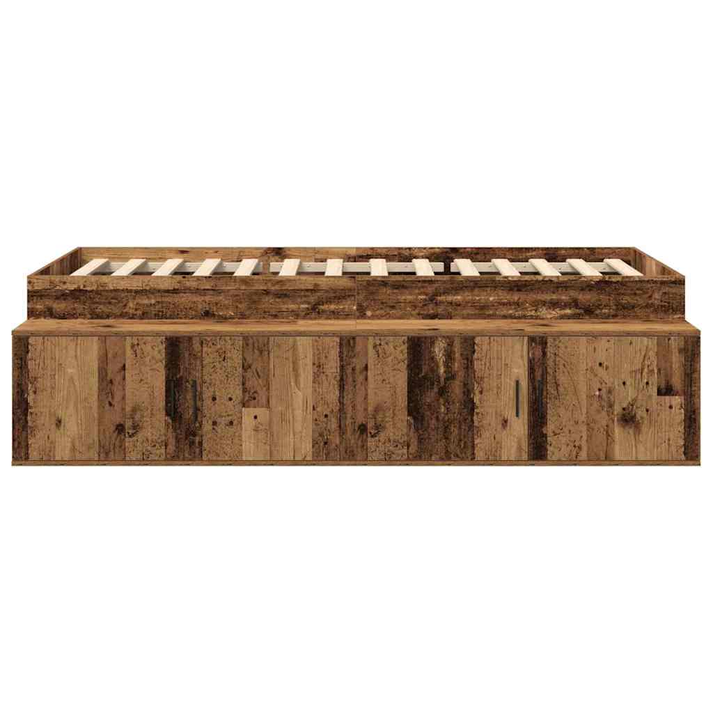 Bed Frame with Drawer Old Wood 70 x 190 cm Engineered Wood