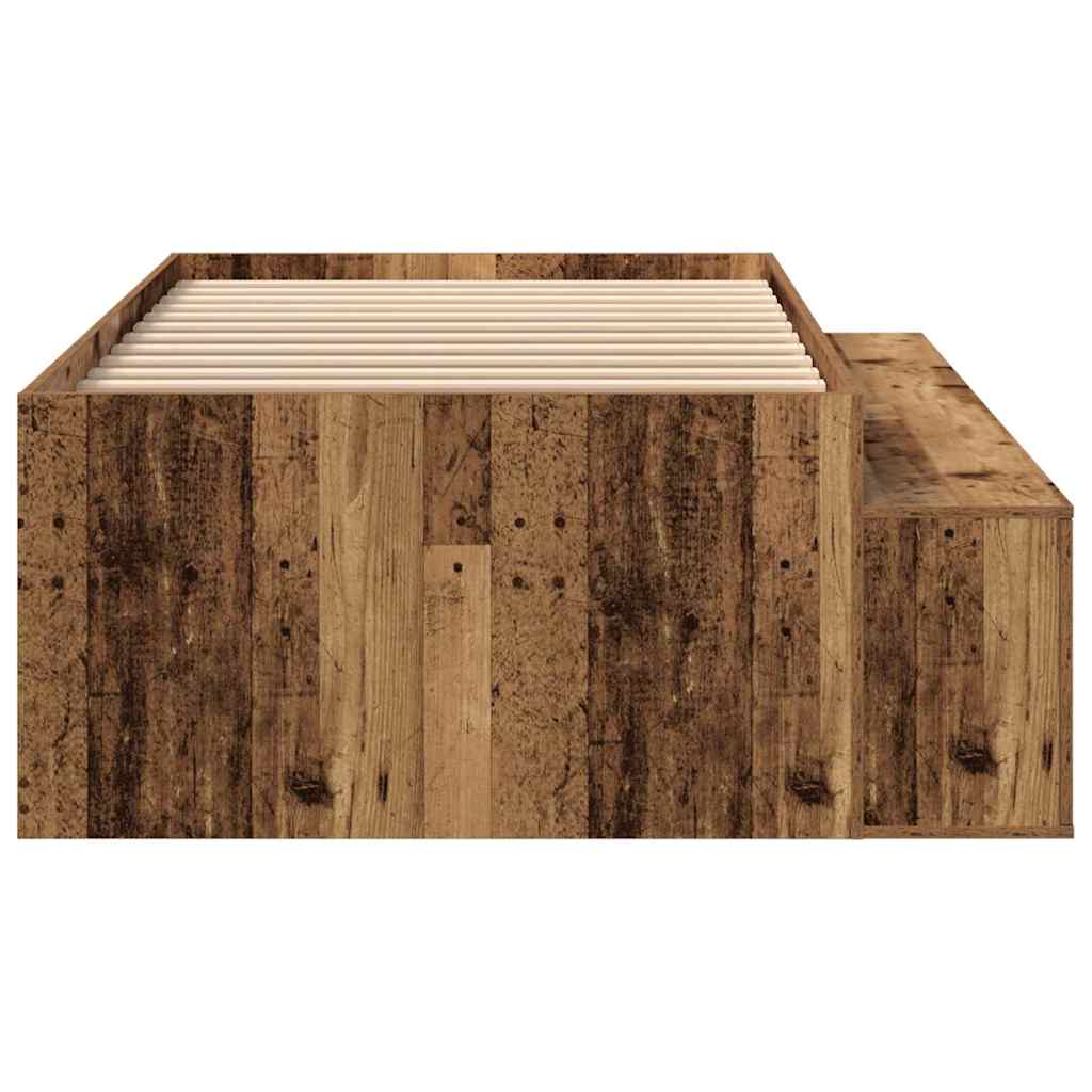 Bed Frame with Drawer Old Wood 70 x 190 cm Engineered Wood