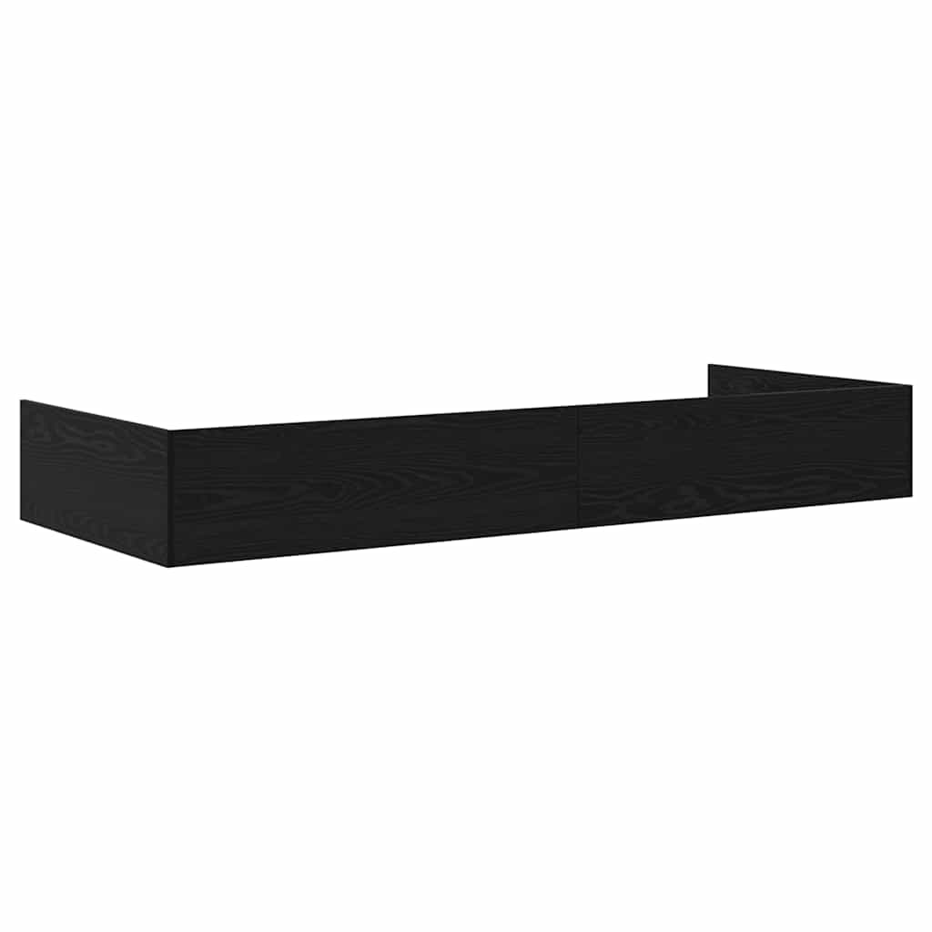 Bed Frame with Drawer Black Oak 98.5 x 200 cm Engineered Wood