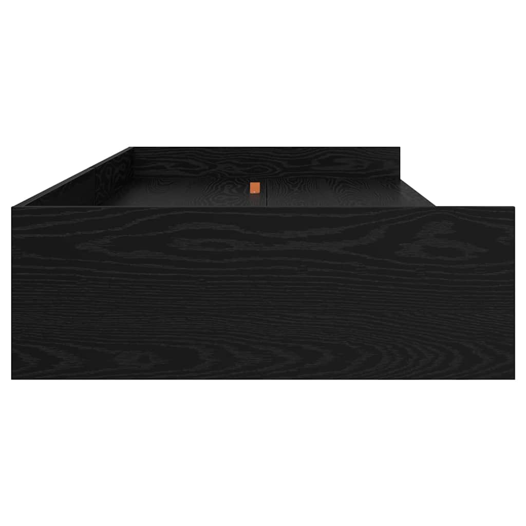 Bed Frame with Drawer Black Oak 98.5 x 200 cm Engineered Wood