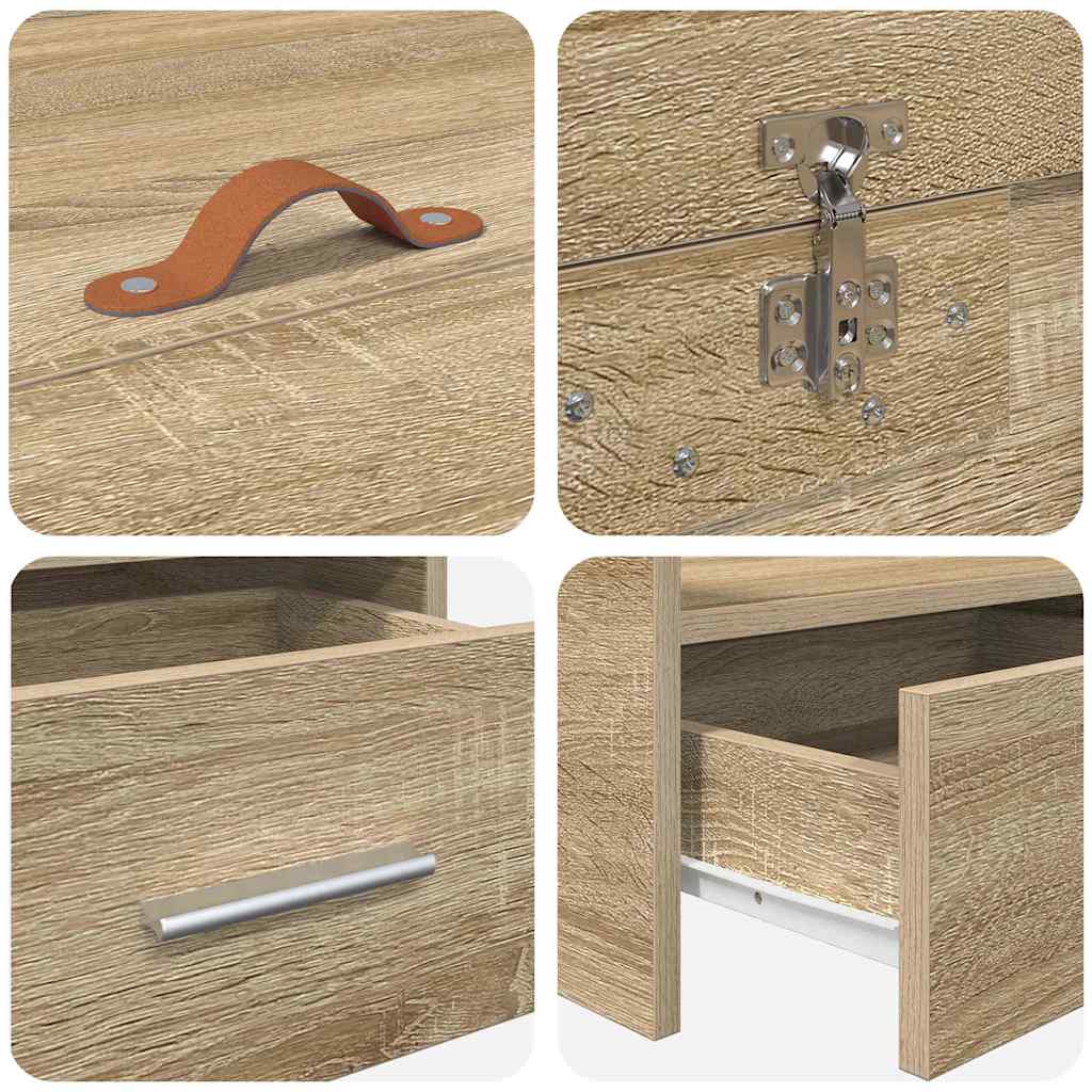 Bed Frame with Drawer Sonoma Oak 98.5 x 200 cm Engineered Wood