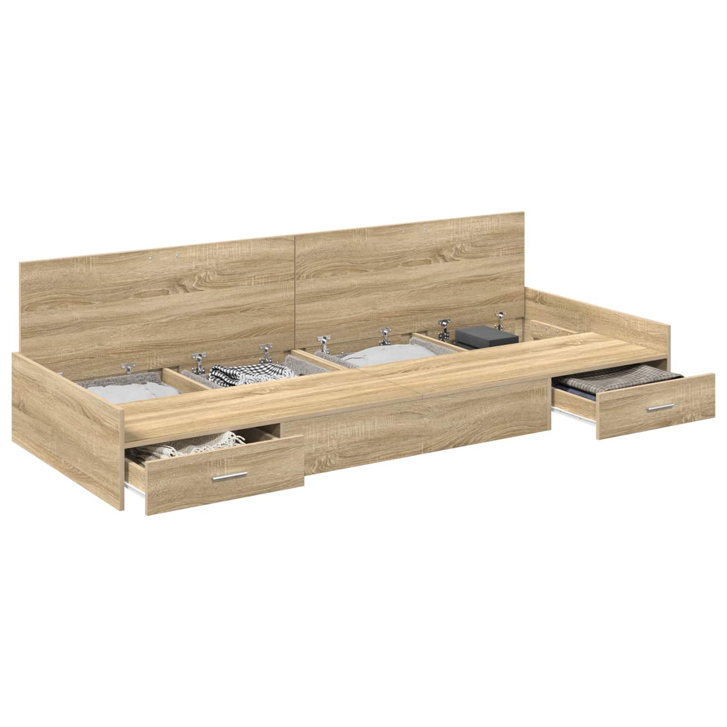 Bed Frame with Drawer Sonoma Oak 98.5 x 200 cm Engineered Wood