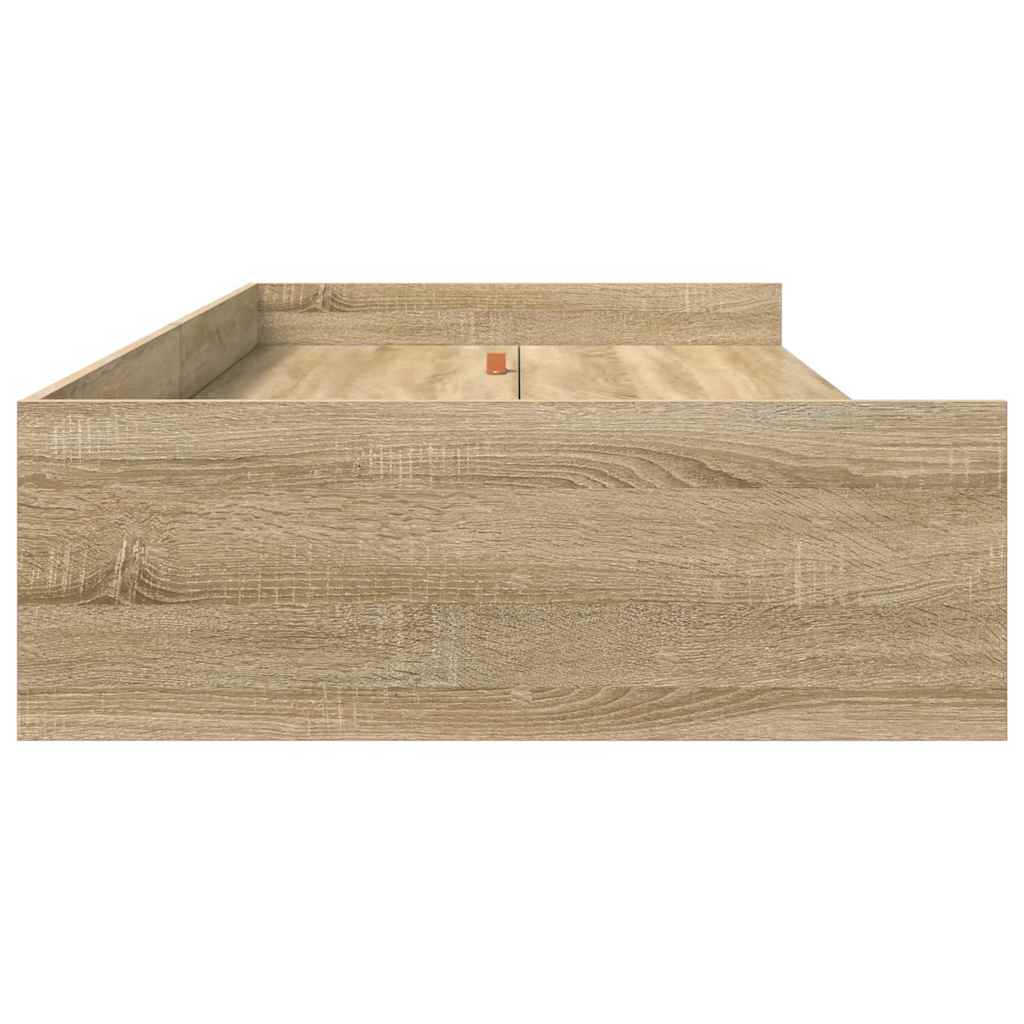 Bed Frame with Drawer Sonoma Oak 98.5 x 200 cm Engineered Wood