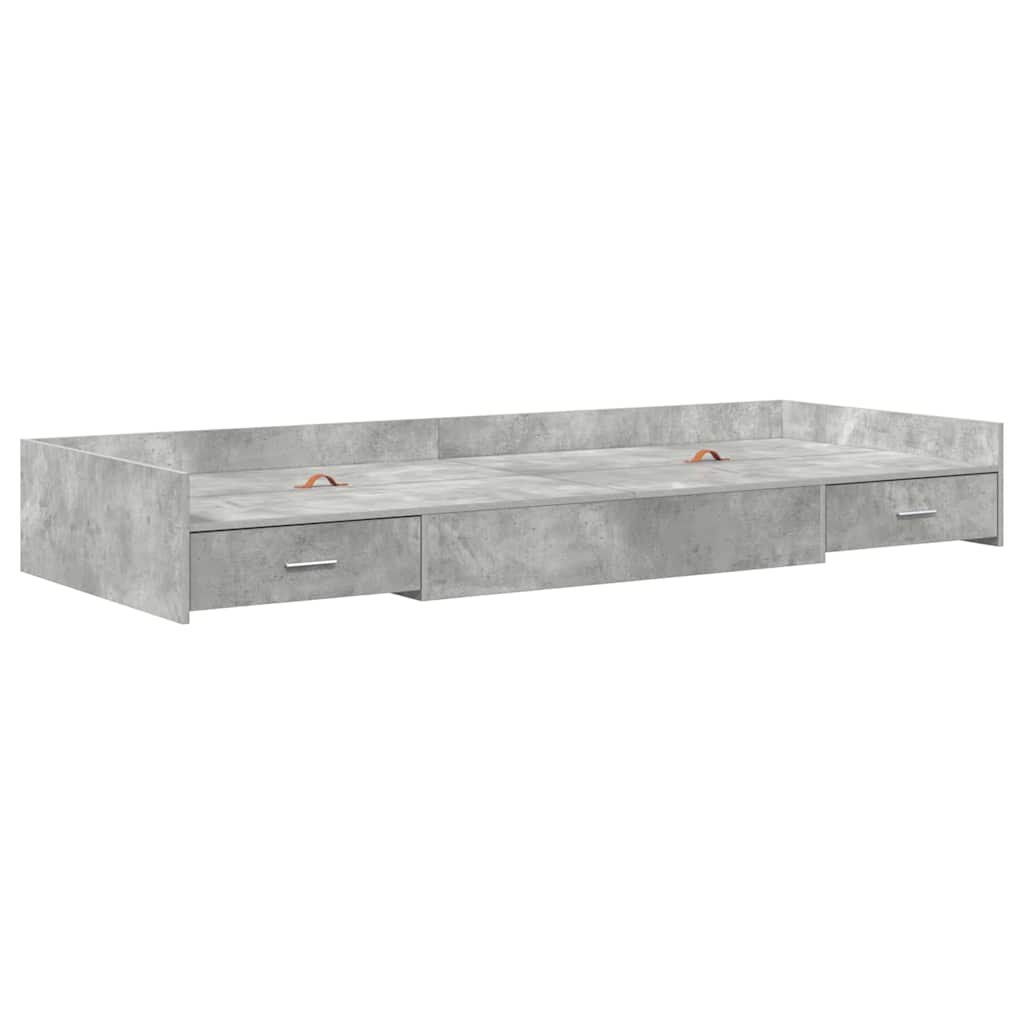 Bed Frame Concrete Grey 98.5 x 200 cm Engineered Wood