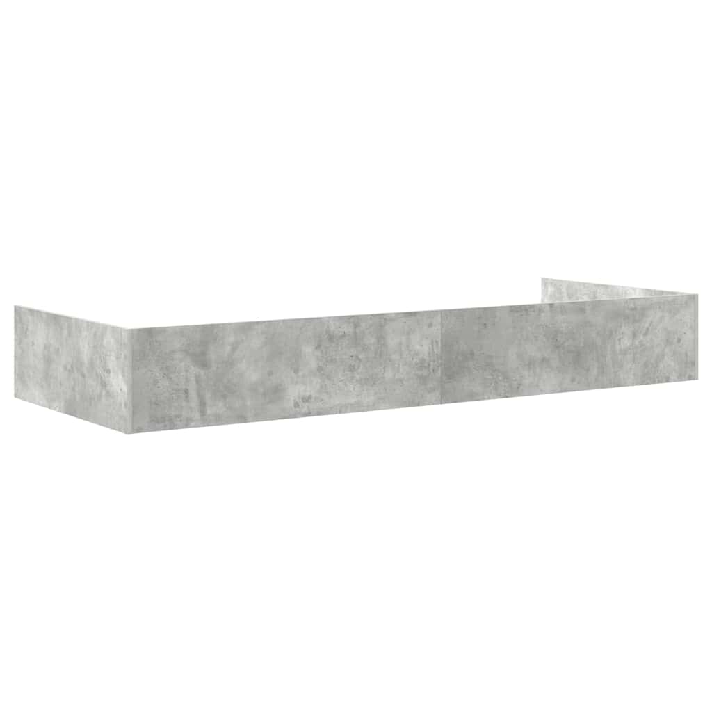 Bed Frame Concrete Grey 98.5 x 200 cm Engineered Wood