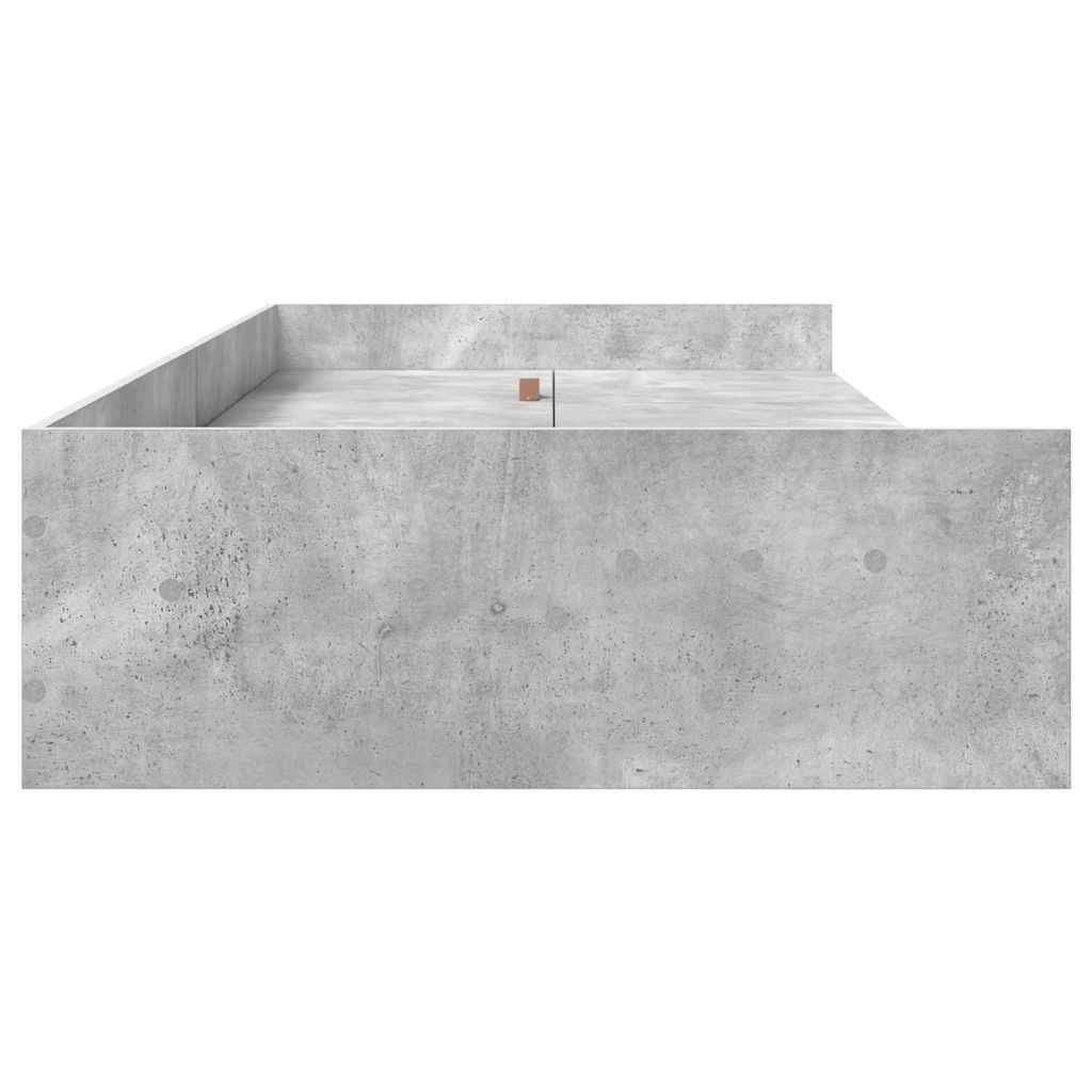 Bed Frame Concrete Grey 98.5 x 200 cm Engineered Wood