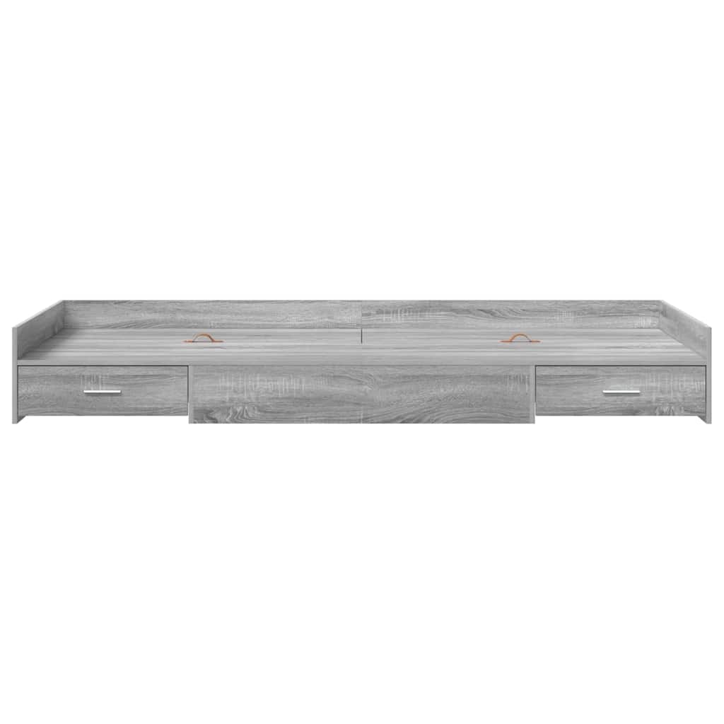 Bed Frame with Drawer Grey Sonoma 90 x 200 cm Engineered Wood