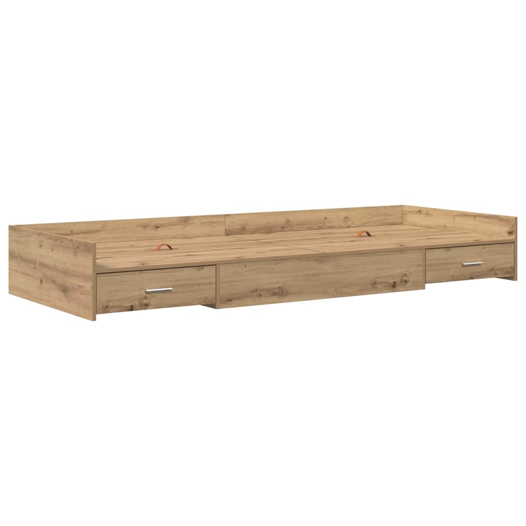 Bed Frame with Drawer Artisan Oak 90 x 200 cm Engineered Wood