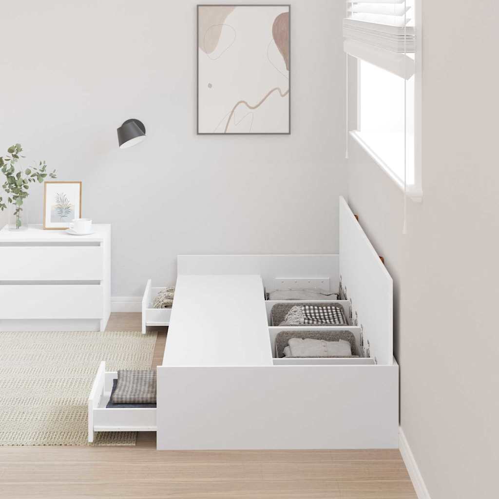 Bed Frame with Headboard White 80 x 200 cm Engineered Wood