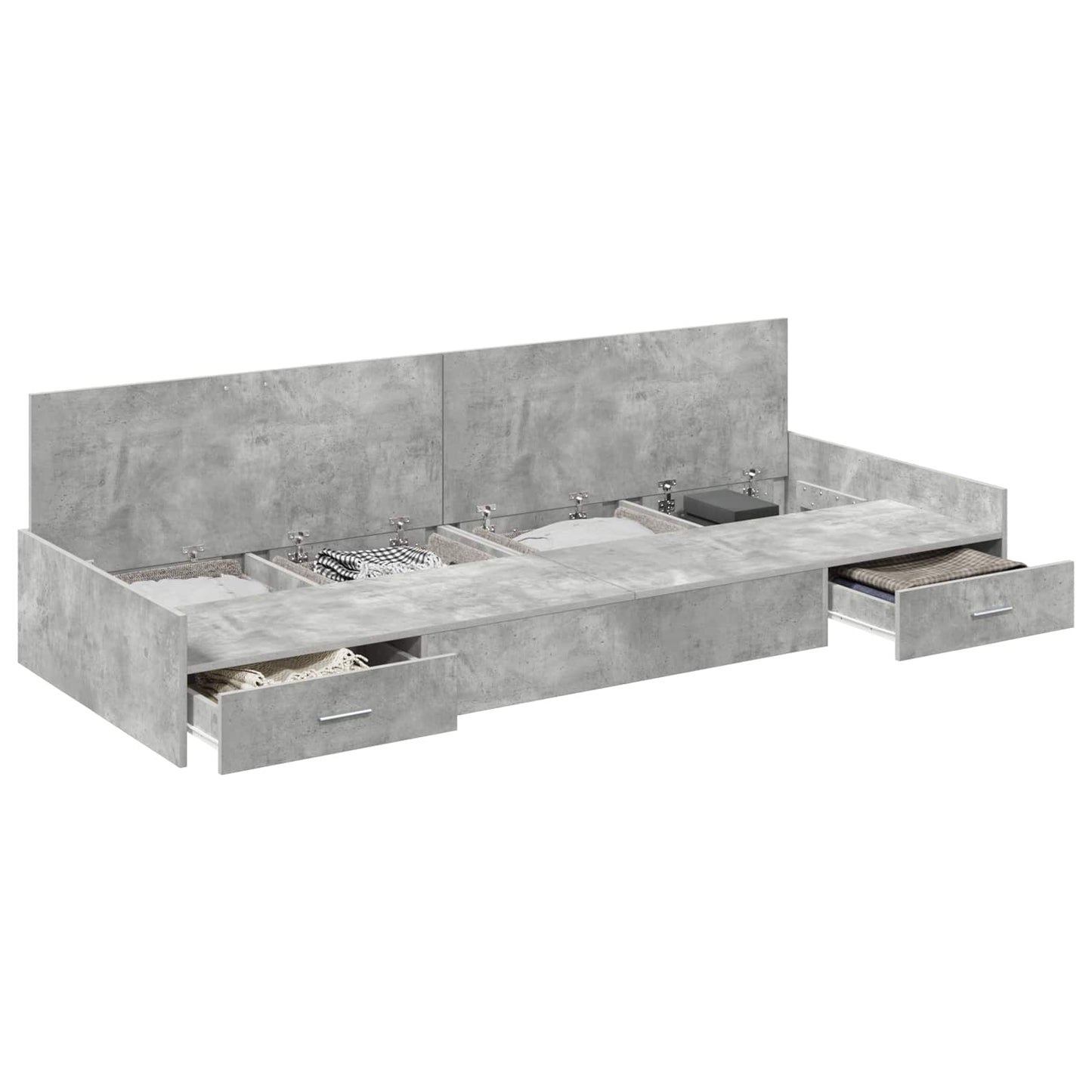 Bed Frame with Drawer Concrete Grey 80 x 200 cm Engineered Wood
