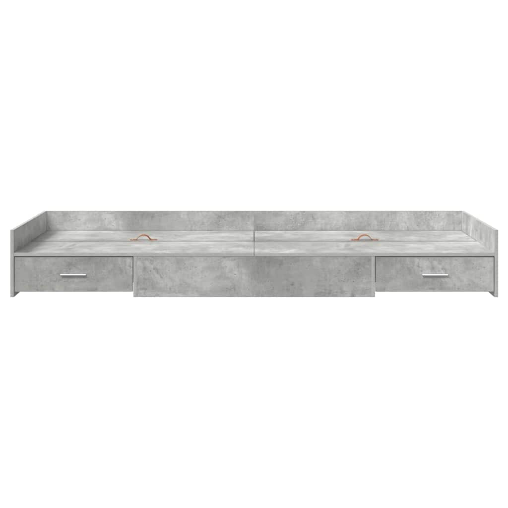 Bed Frame with Drawer Concrete Grey 80 x 200 cm Engineered Wood
