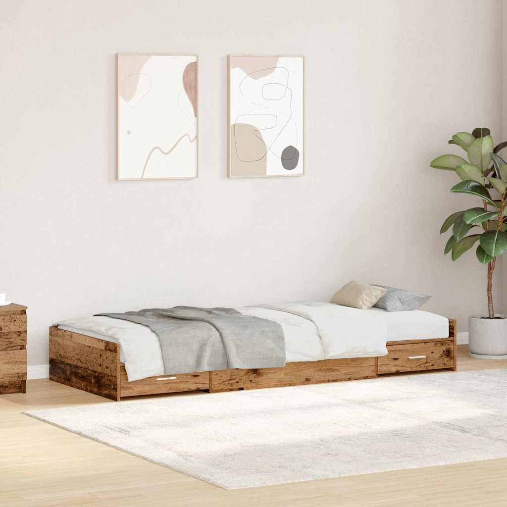 Bed Frame with Headboard Old Wood 80 x 200 cm Engineered Wood