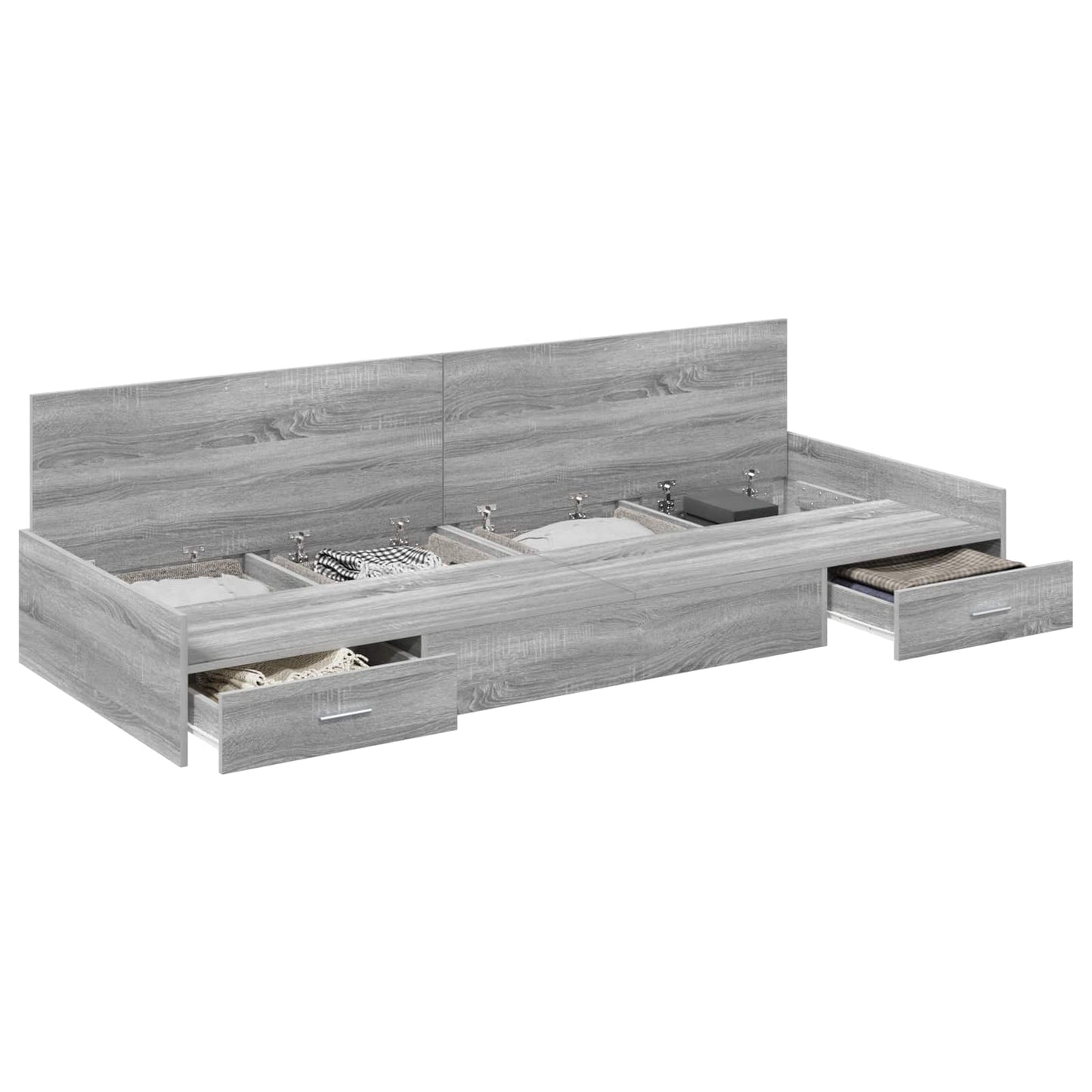 Bed Frame with Drawer Grey Sonoma 90 x 190 cm Engineered Wood